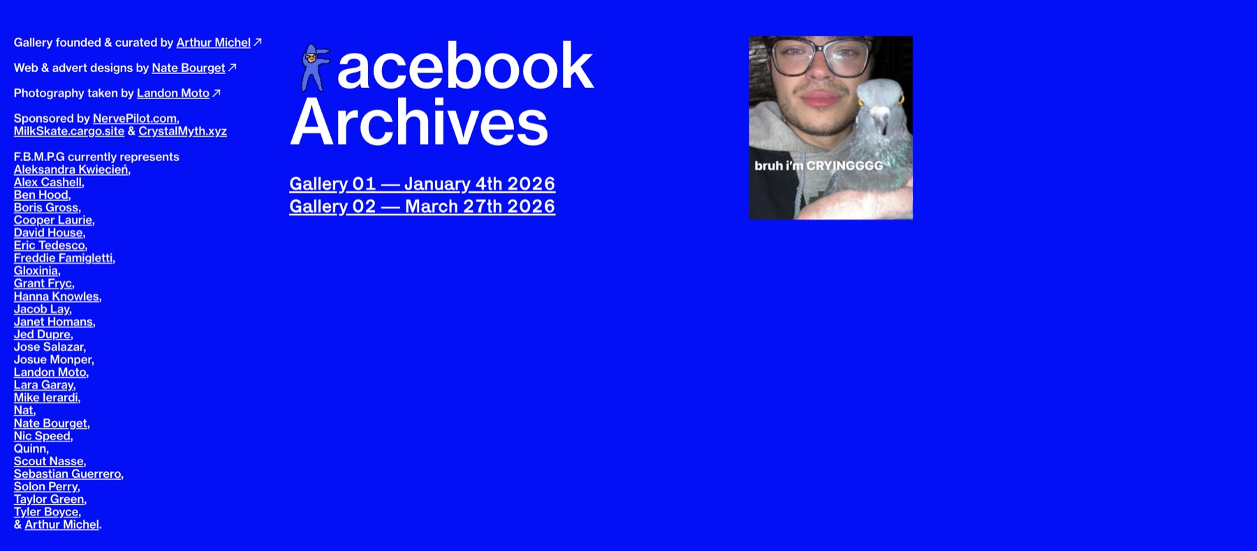 FaceBook Marketplace Gallery website detail screenshot