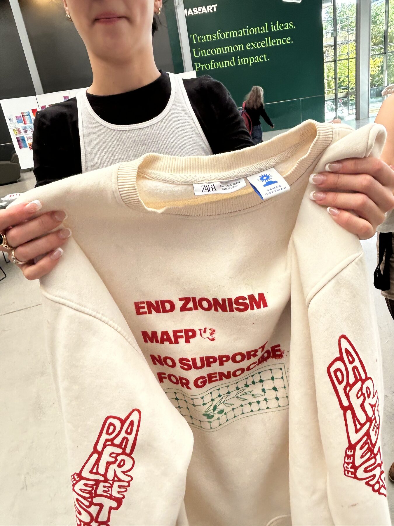 Printing for Palestine garment detail