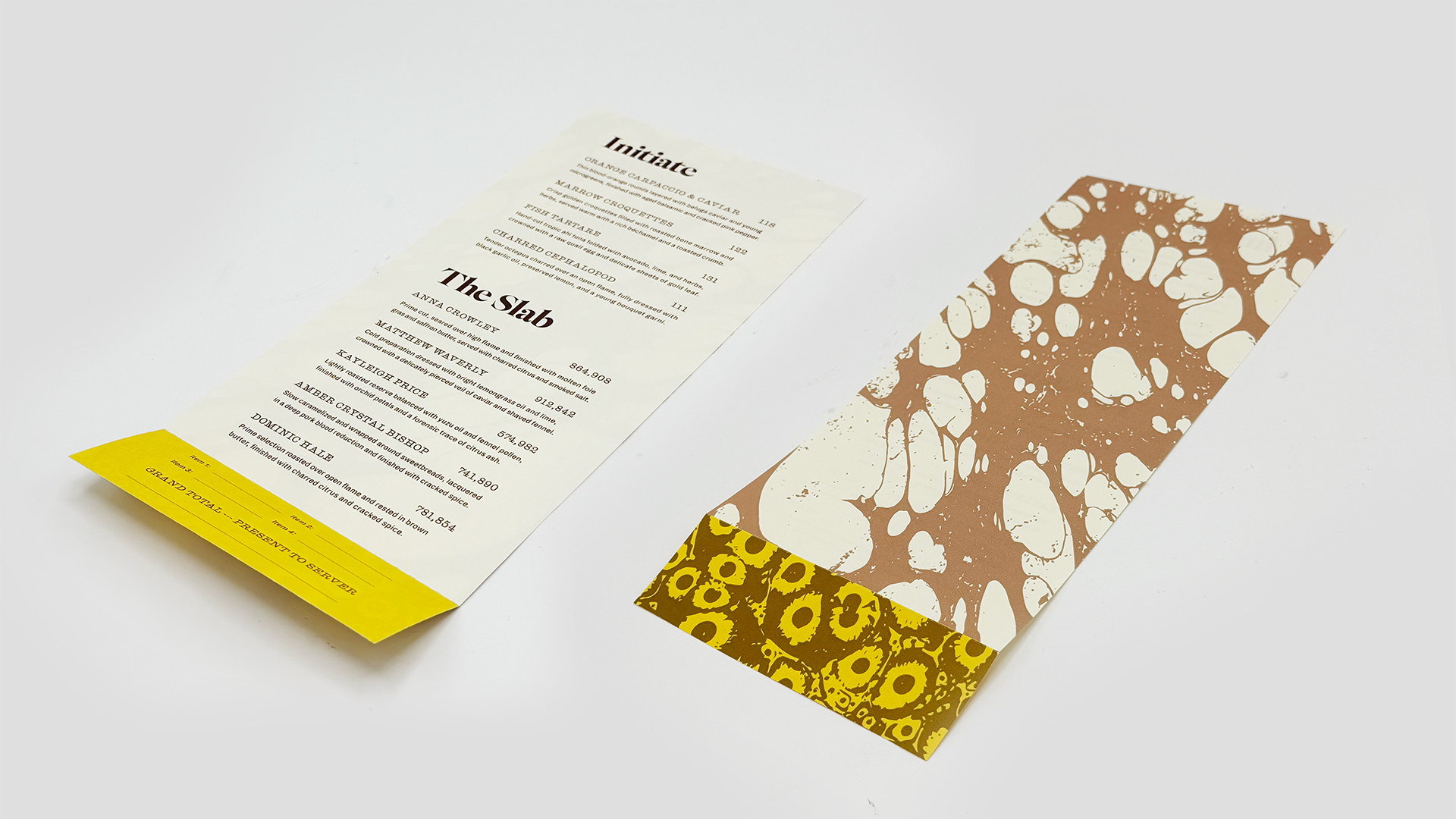 KURU Fine Dining cheque design