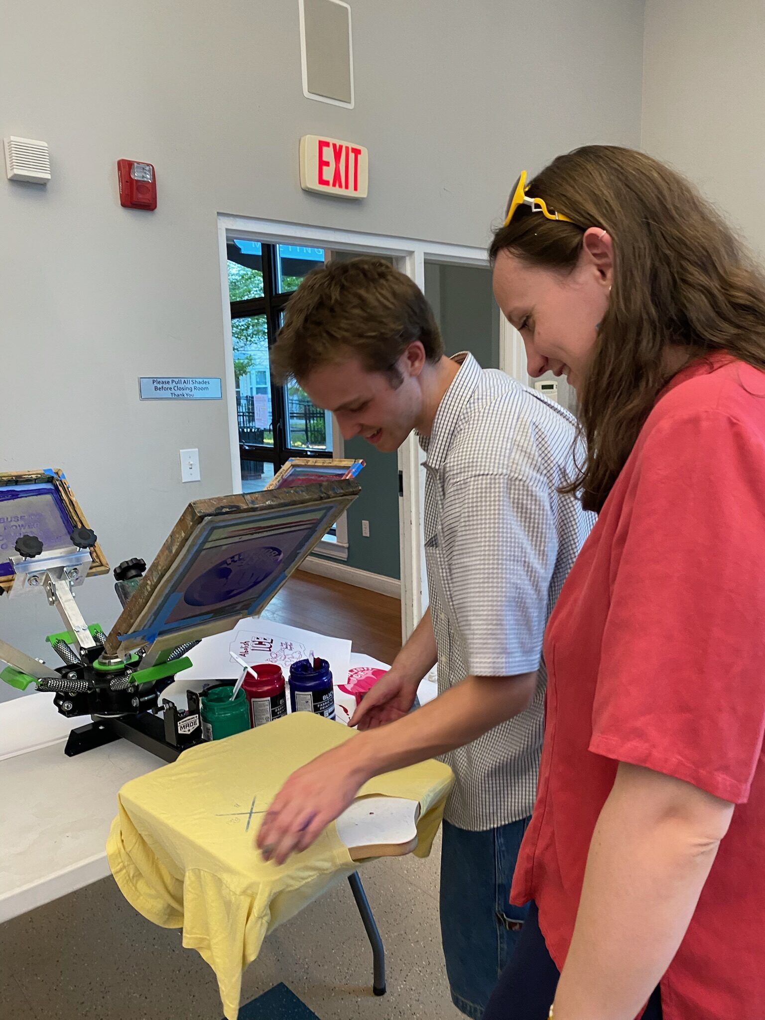 Silkscreen Night workshop table